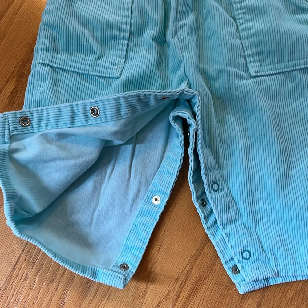 Oshkosh B’gosh vintage made in the USA corduroy overalls size 12 mo light aqua